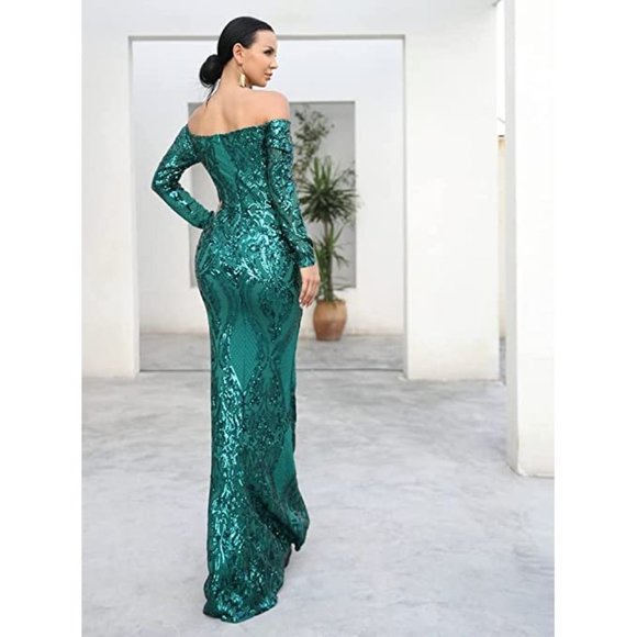 NEW Beautiful Sparkling Bling Sequin Evening Gown Prom Dress Quincenera … - Picture 6 of 16